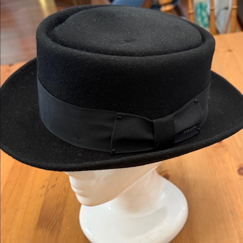 Bailey Of Hollywood Black Wool Jett Pork Pie Hat